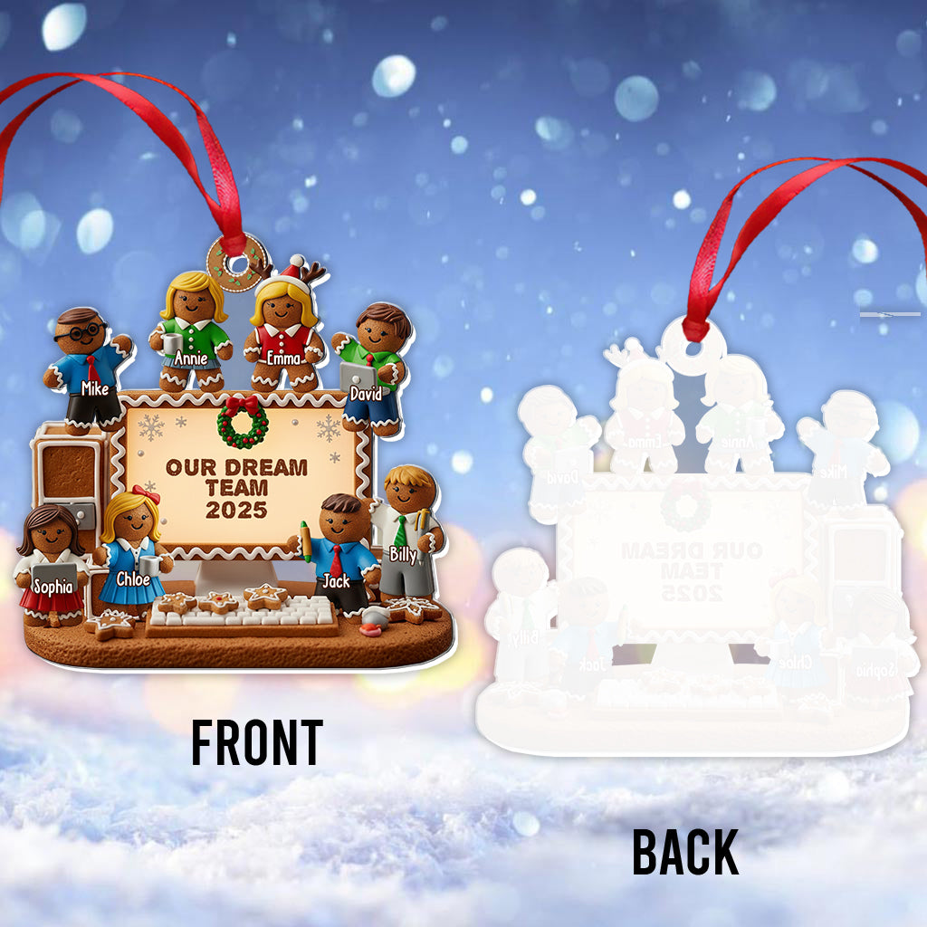 Notre équipe de rêve - Ornement transparent personnalisé Corworker