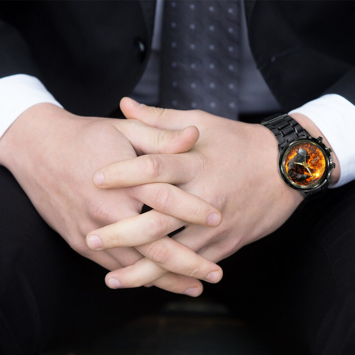 Gift For Welder Man - Personalized Welder Hand Watch