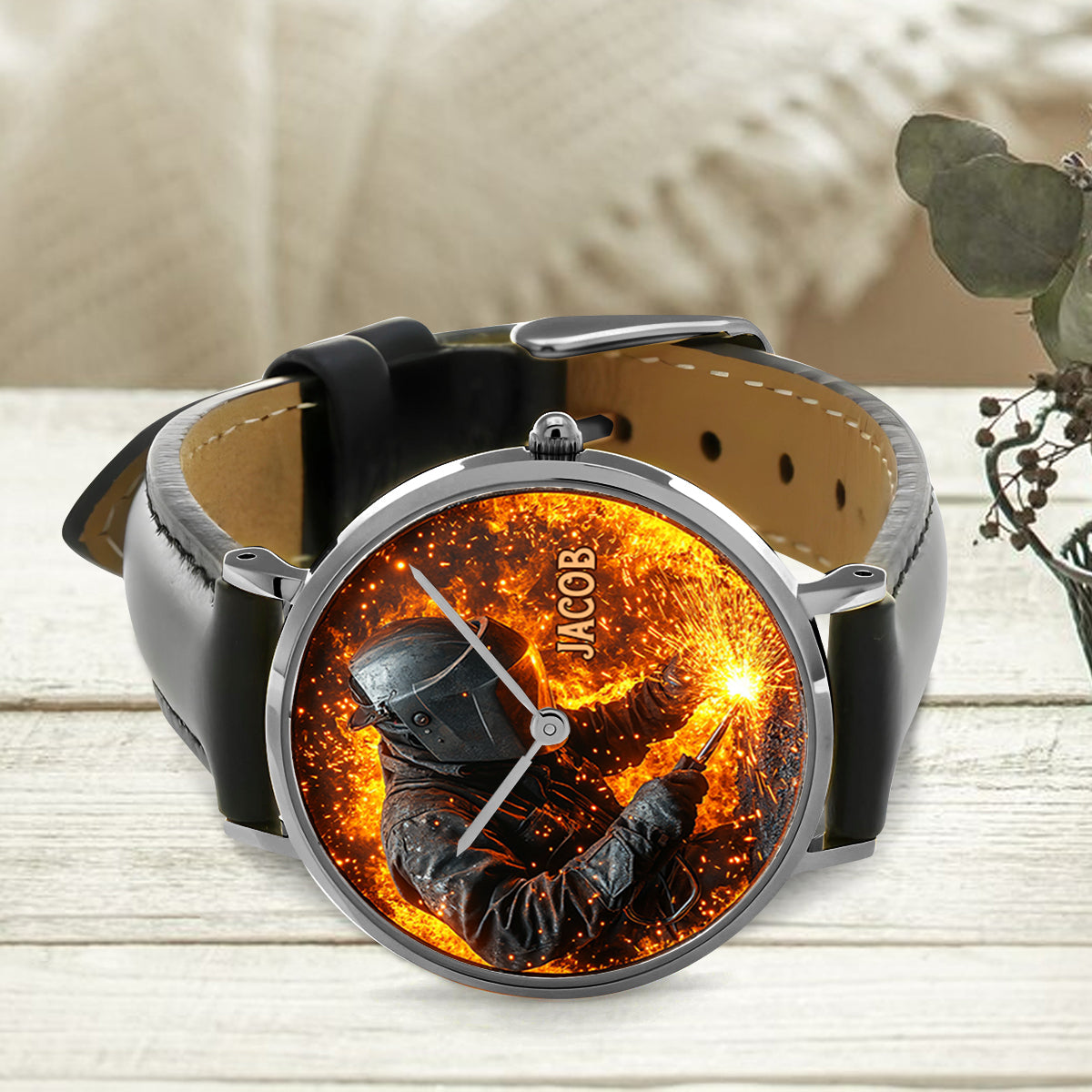 Gift For Welder Man - Personalized Welder Hand Watch
