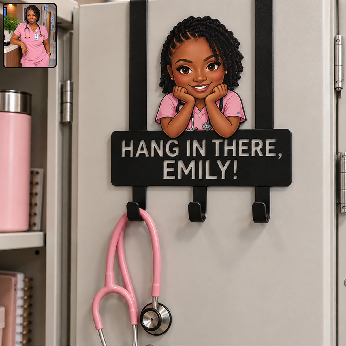 Hang In There - Personalized Nurse Metal Door Hooks
