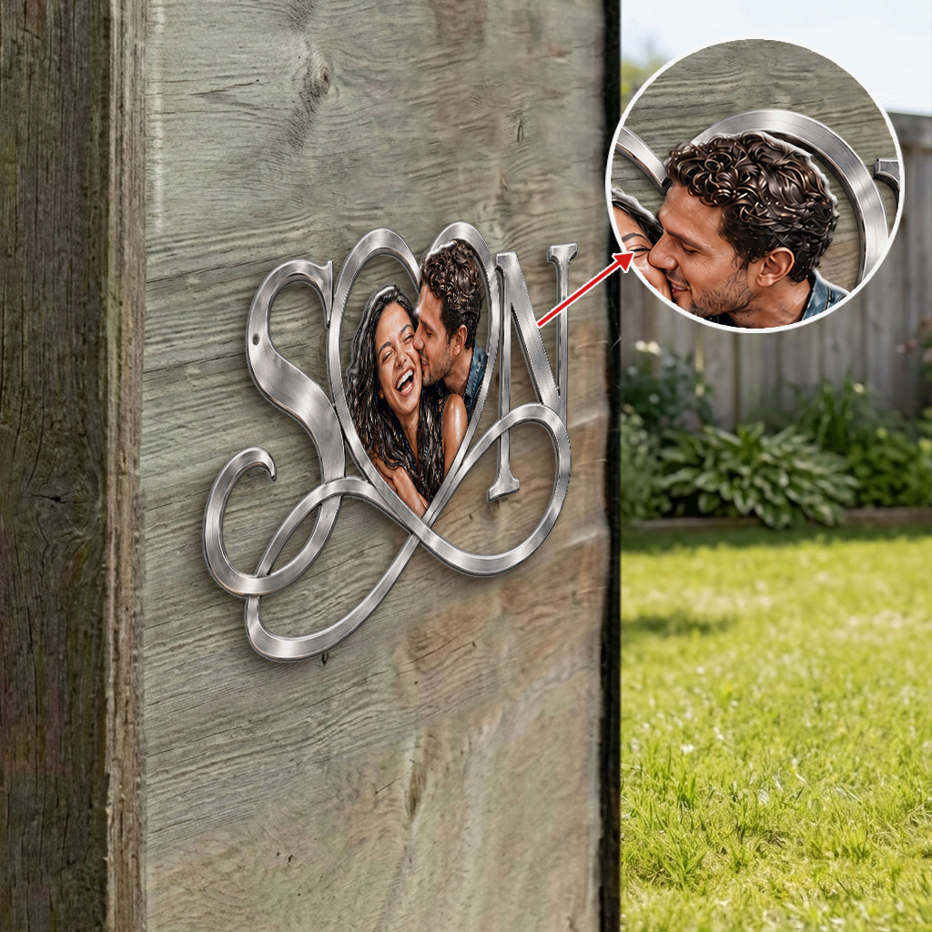 Love You - Personalized Couple 3D Printed Cut Metal Sign