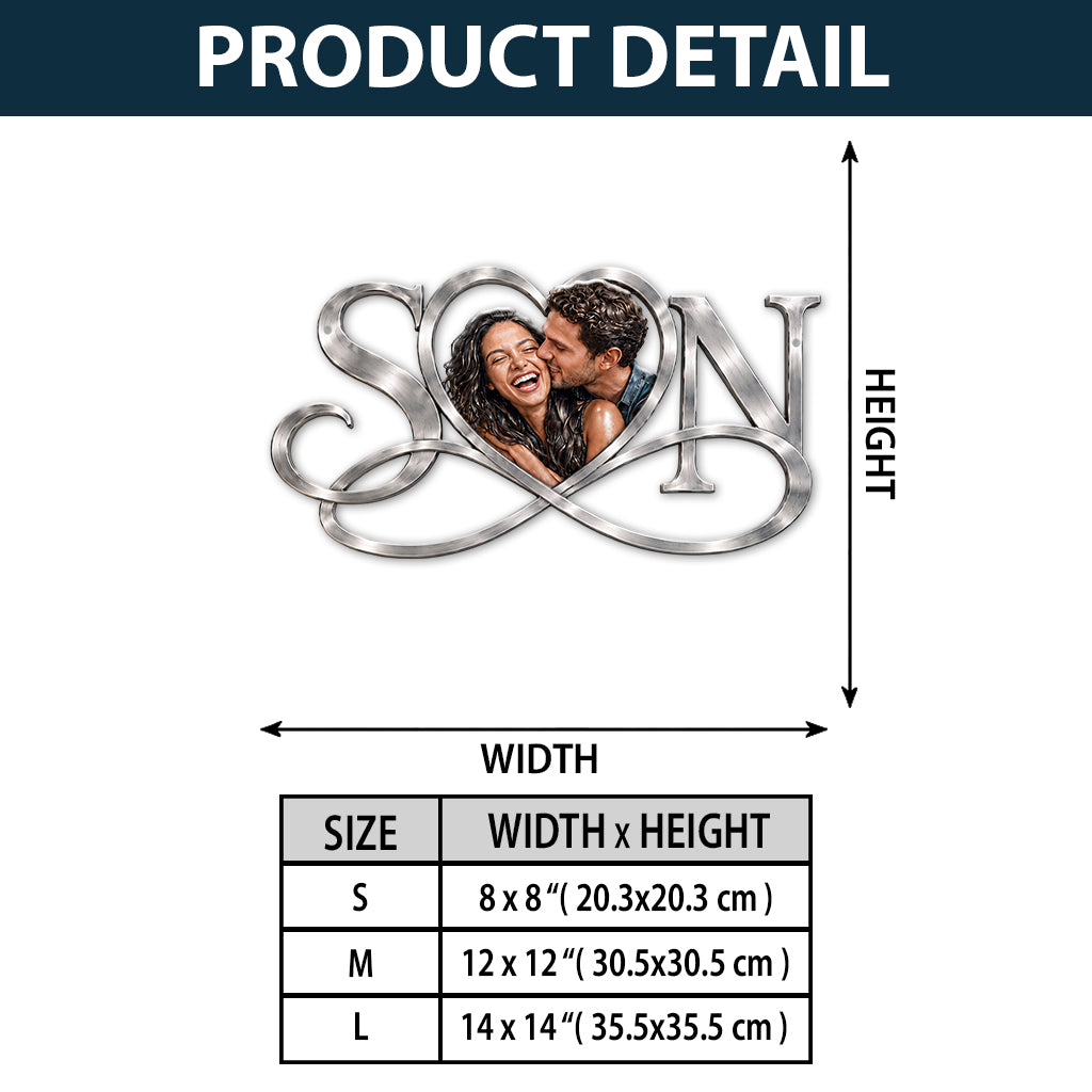 Love You - Personalized Couple 3D Printed Cut Metal Sign