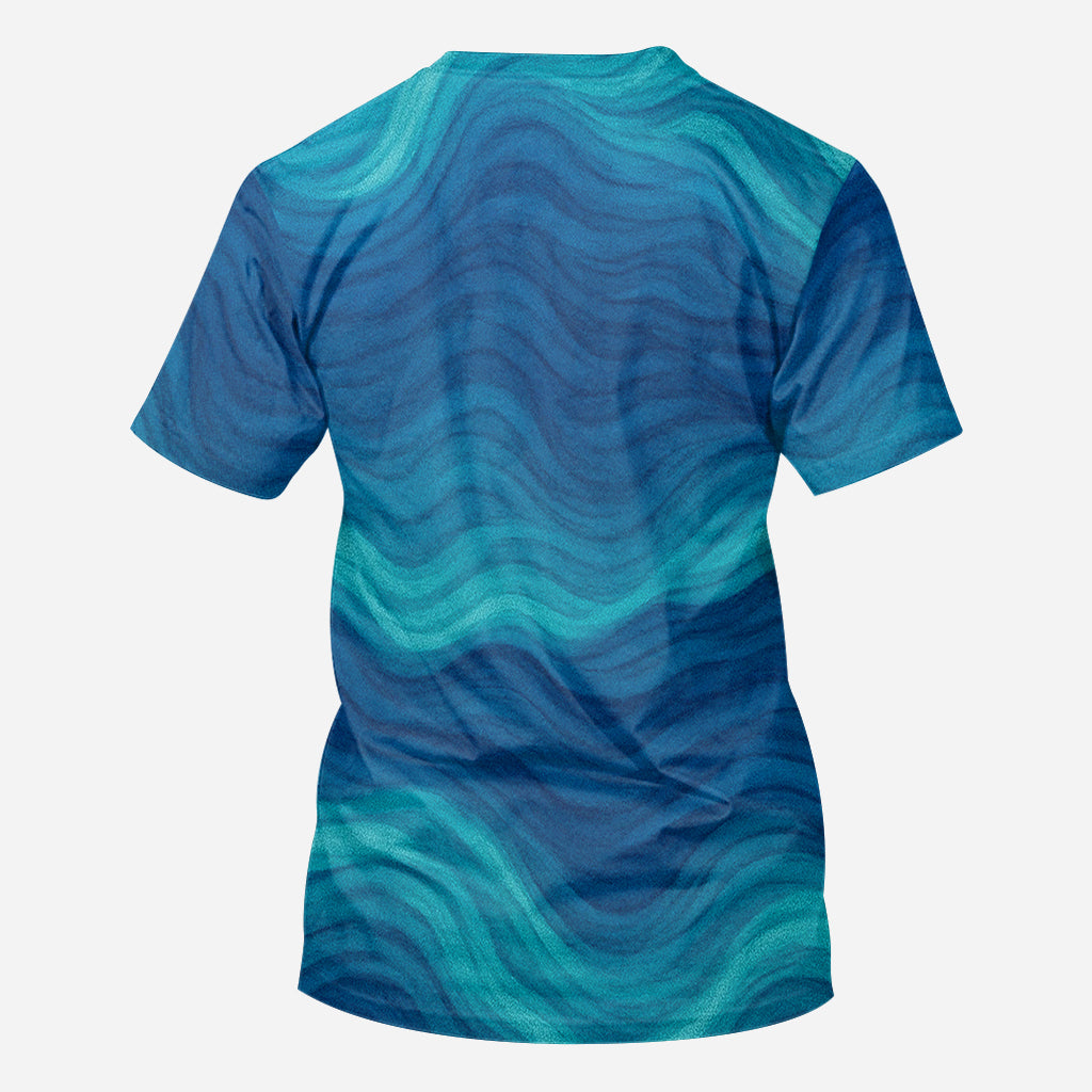 T-shirt personnalisé Tortue et Vague - T-shirt intégral Tortue