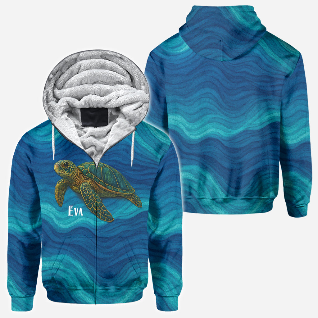 T-shirt personnalisé Tortue et Vague - T-shirt intégral Tortue