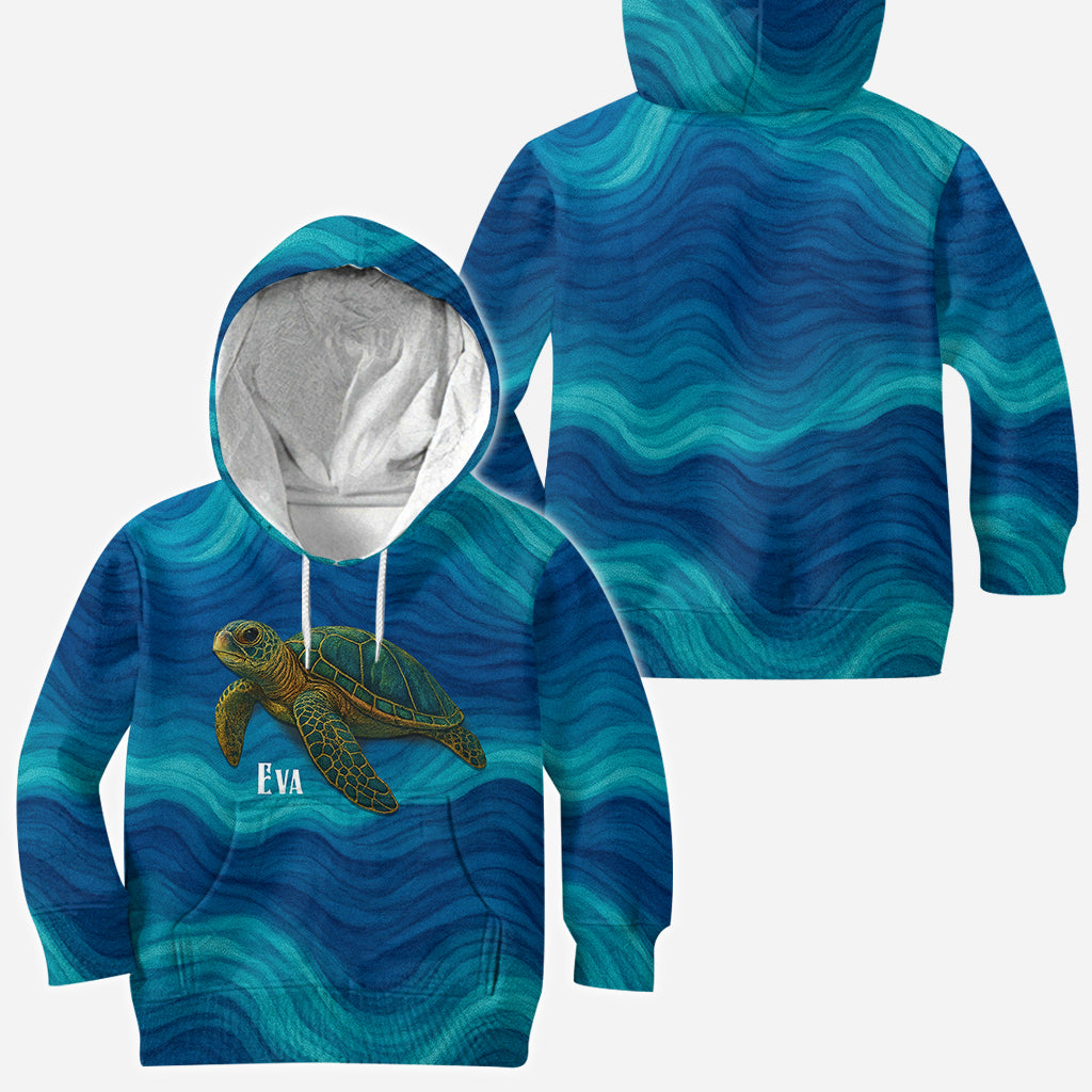 T-shirt personnalisé Tortue et Vague - T-shirt intégral Tortue