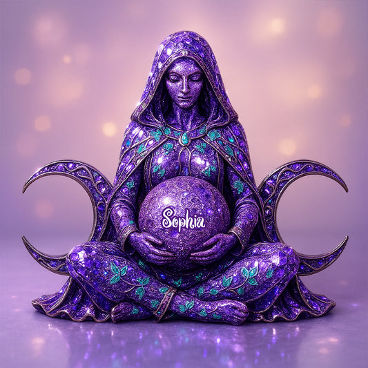 Triple Lune - Plaque acrylique personnalisée en forme de sorcière