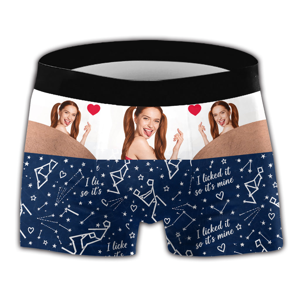 I Licked It So It's Mine - Personalized Spicy Couple Men’s Boxer Briefs
