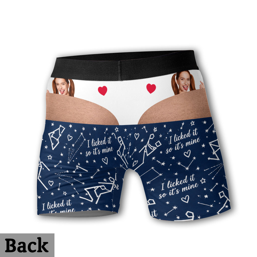 I Licked It So It's Mine - Personalized Spicy Couple Men’s Boxer Briefs