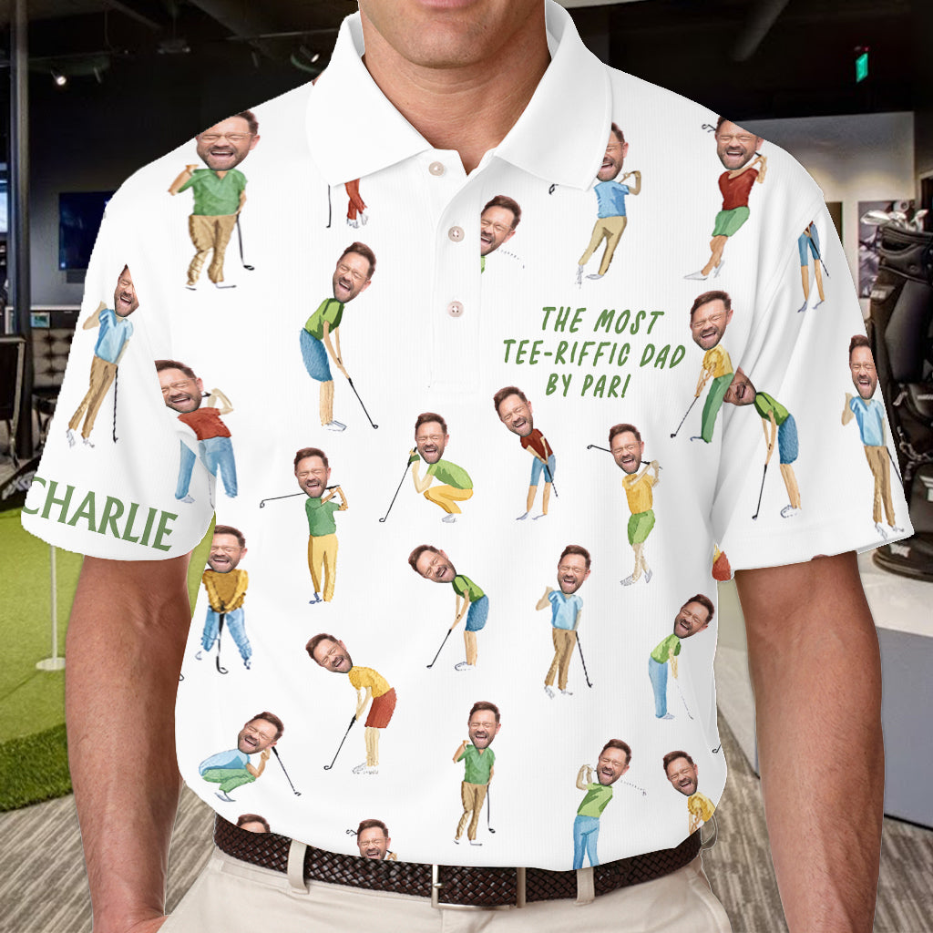 Best Dad By Par - Personalized Father Polo Shirt