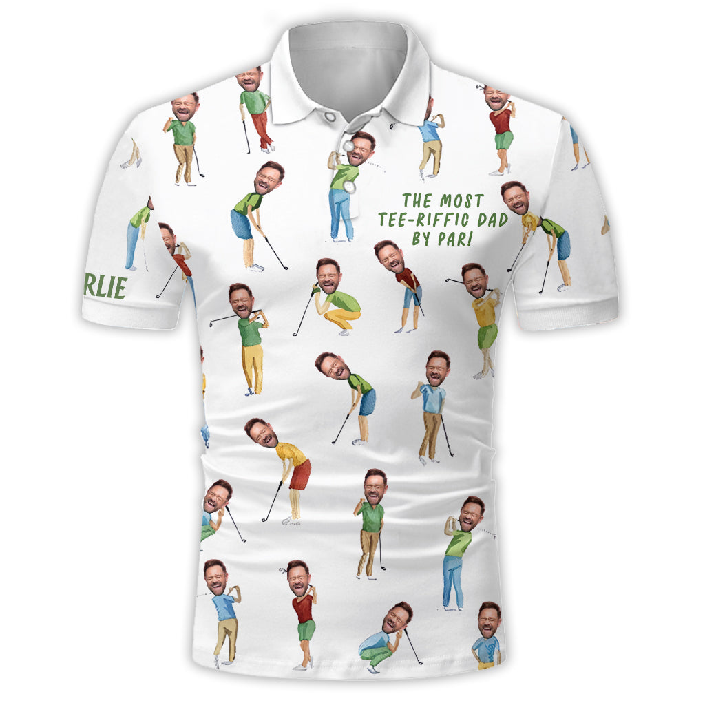 Best Dad By Par - Personalized Father Polo Shirt