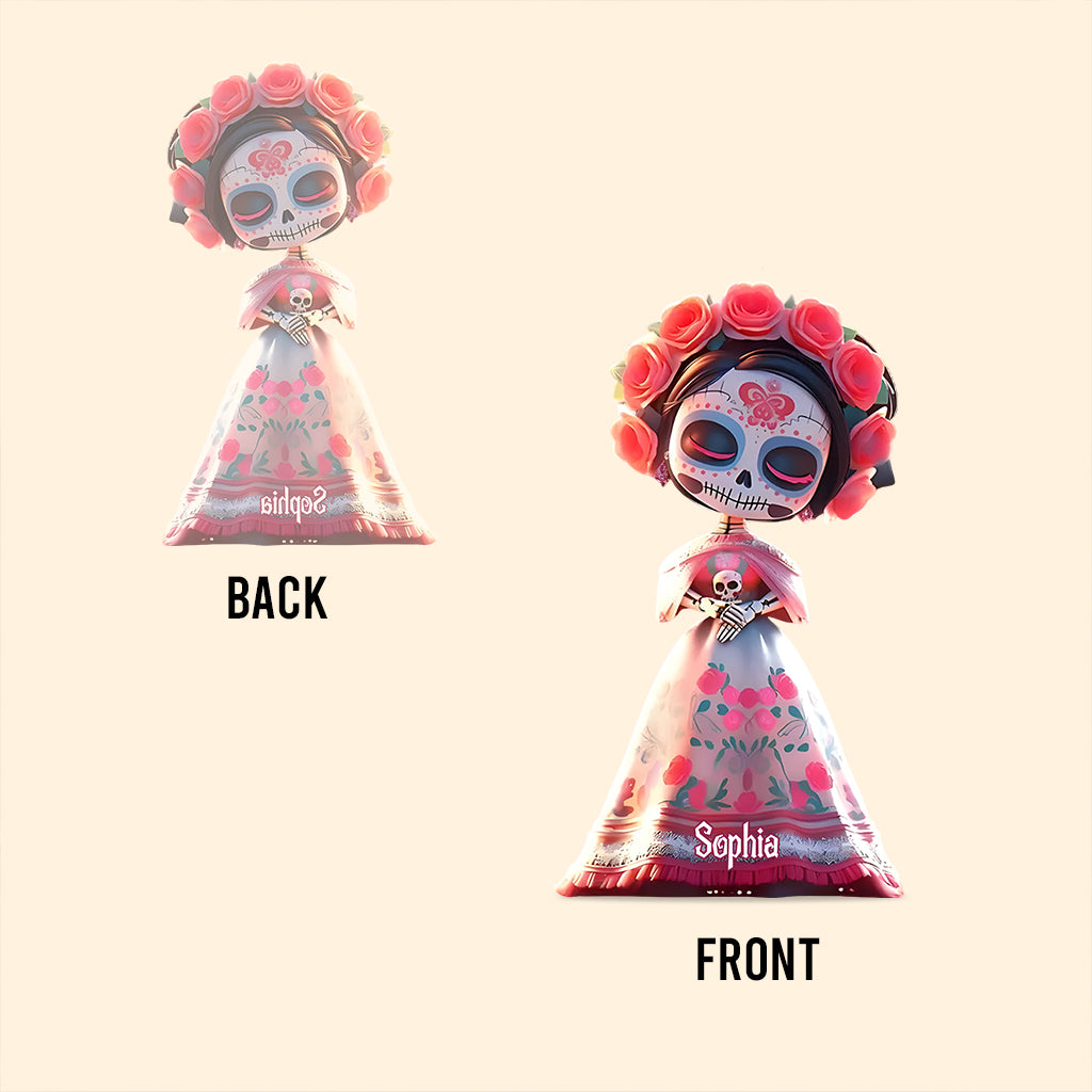 Têtes de mort mexicaines - Plaque acrylique personnalisée en forme de crâne.