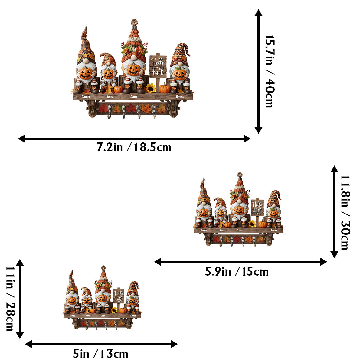 Bonjour l'automne ! Porte-clés personnalisé pour toute la famille.