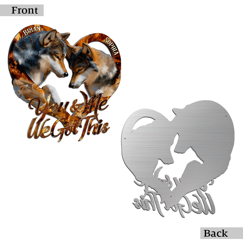 Toi et moi, on gère ! - Plaque métallique personnalisée découpée au loup