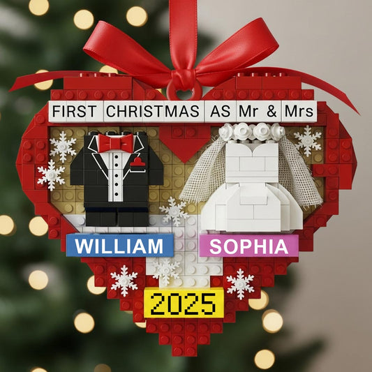 First Christmas As Mr & Mrs - Personalized Couple Ornament