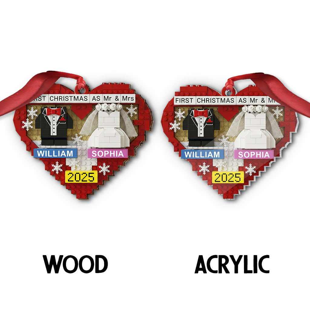Premier Noël en tant que mari et femme - Ornement personnalisé pour couple