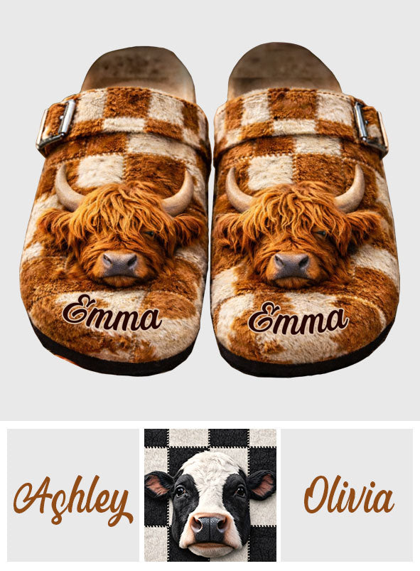 Love Highland Cow, Farm Life - Personalized Highland Cow Clogs With Arch Support