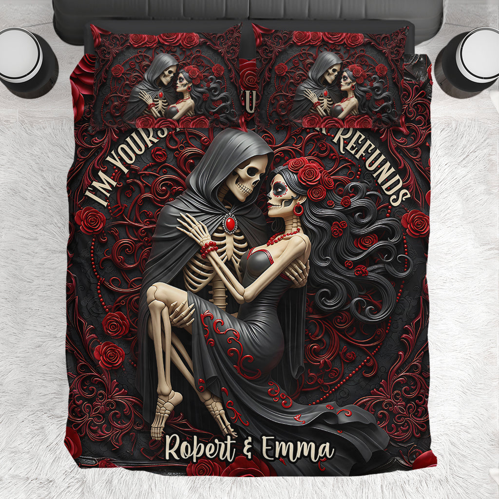 Je suis à toi. Ni retour ni remboursement - Ensemble de literie personnalisé pour couple