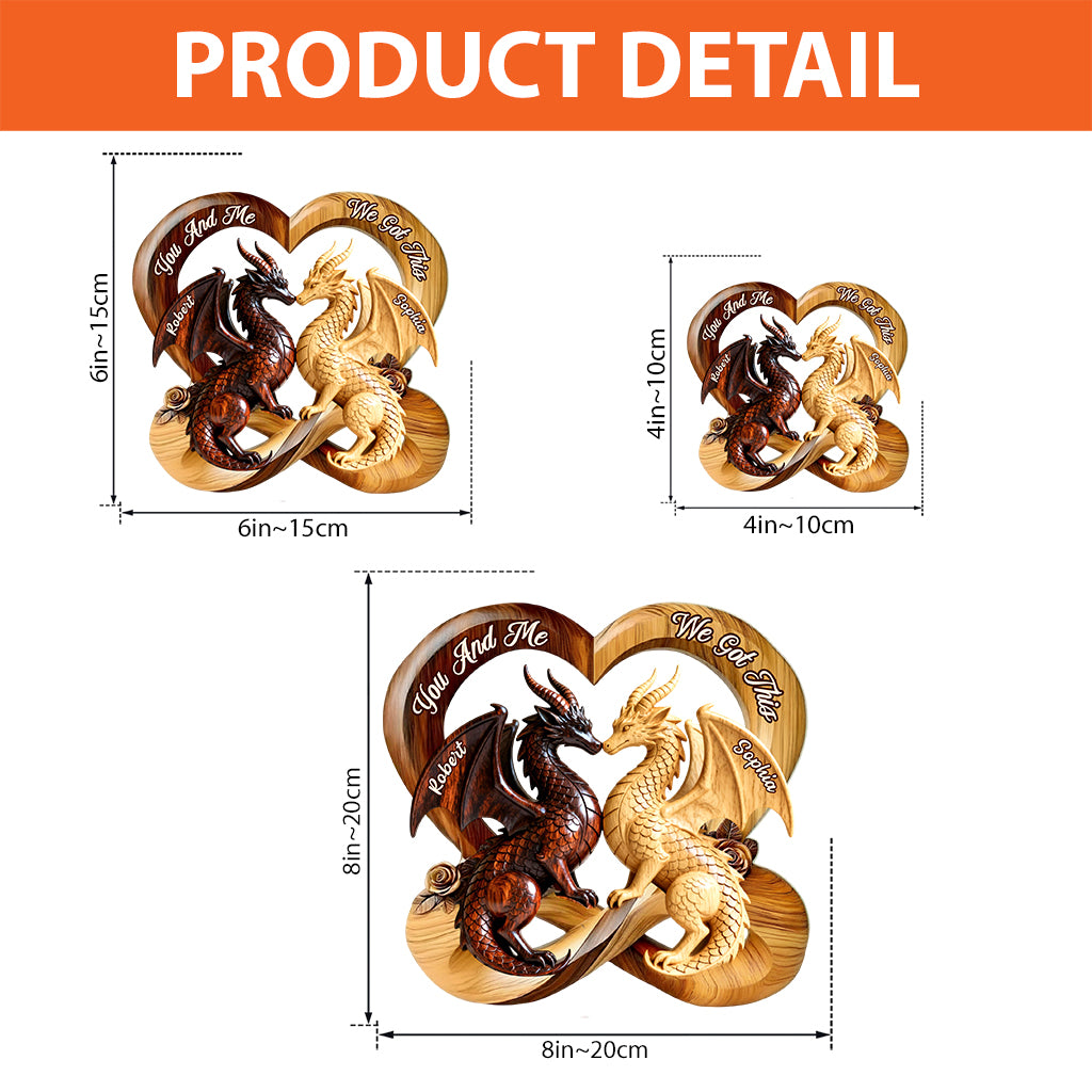 Toi et moi, on gère ! - Plaque acrylique personnalisée en forme de dragon