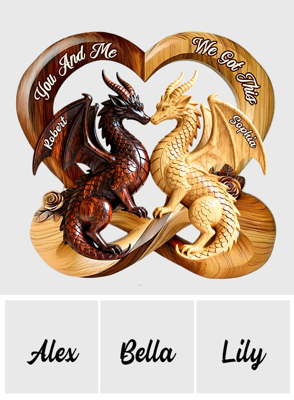 Toi et moi, on gère ! - Plaque acrylique personnalisée en forme de dragon