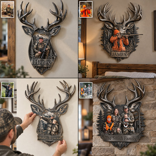 Né Pour Chasser - Plaque Métallique Découpée Personnalisée Imprimée en 3D
