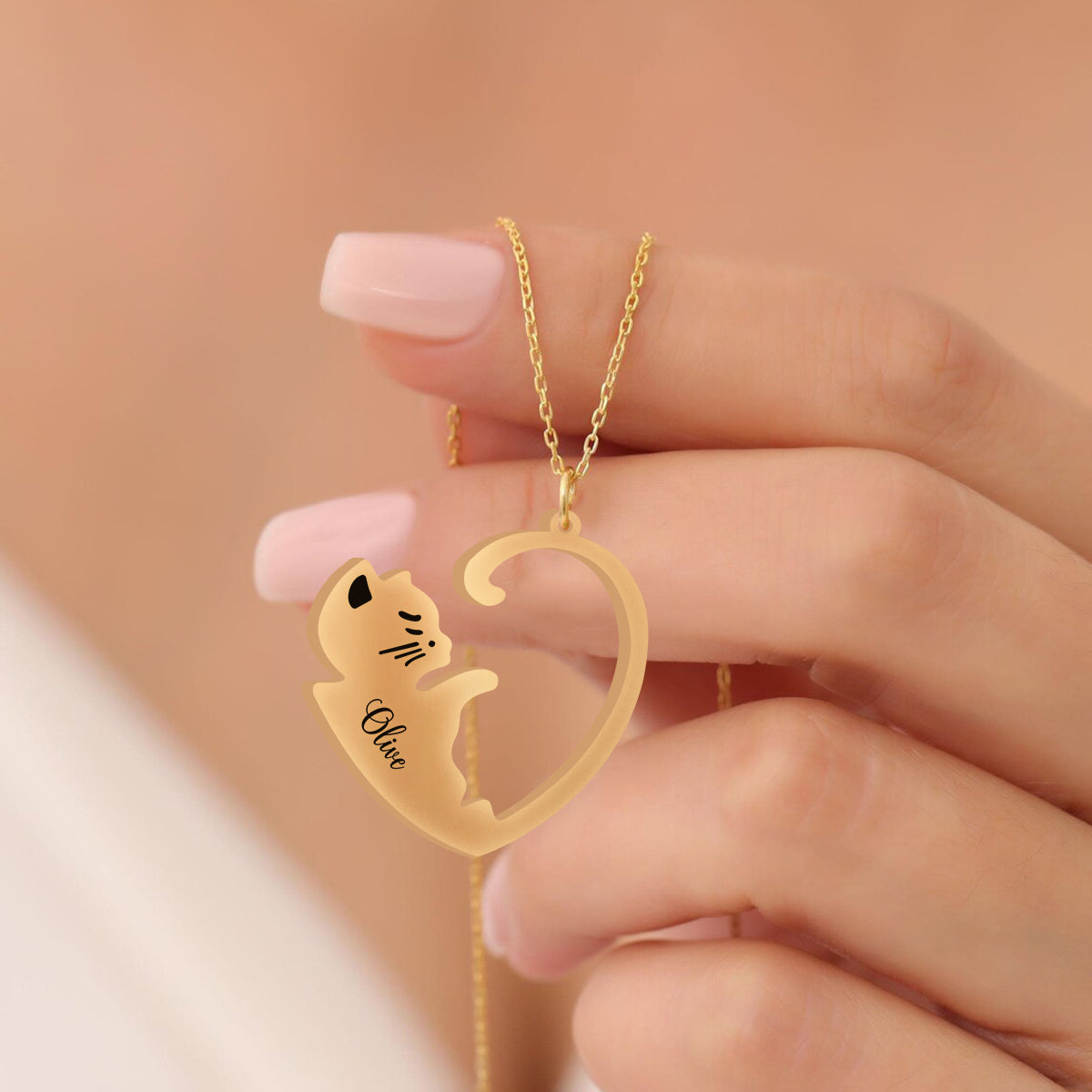 Love Cats - Personalized Cat Matching Pendant Necklace