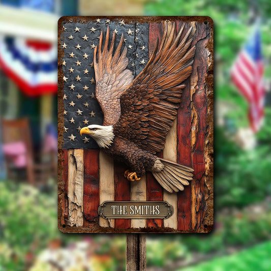 Que Dieu bénisse l'Amérique - Panneau métallique rectangulaire personnalisé pour la fête de l'Indépendance/le 4 juillet