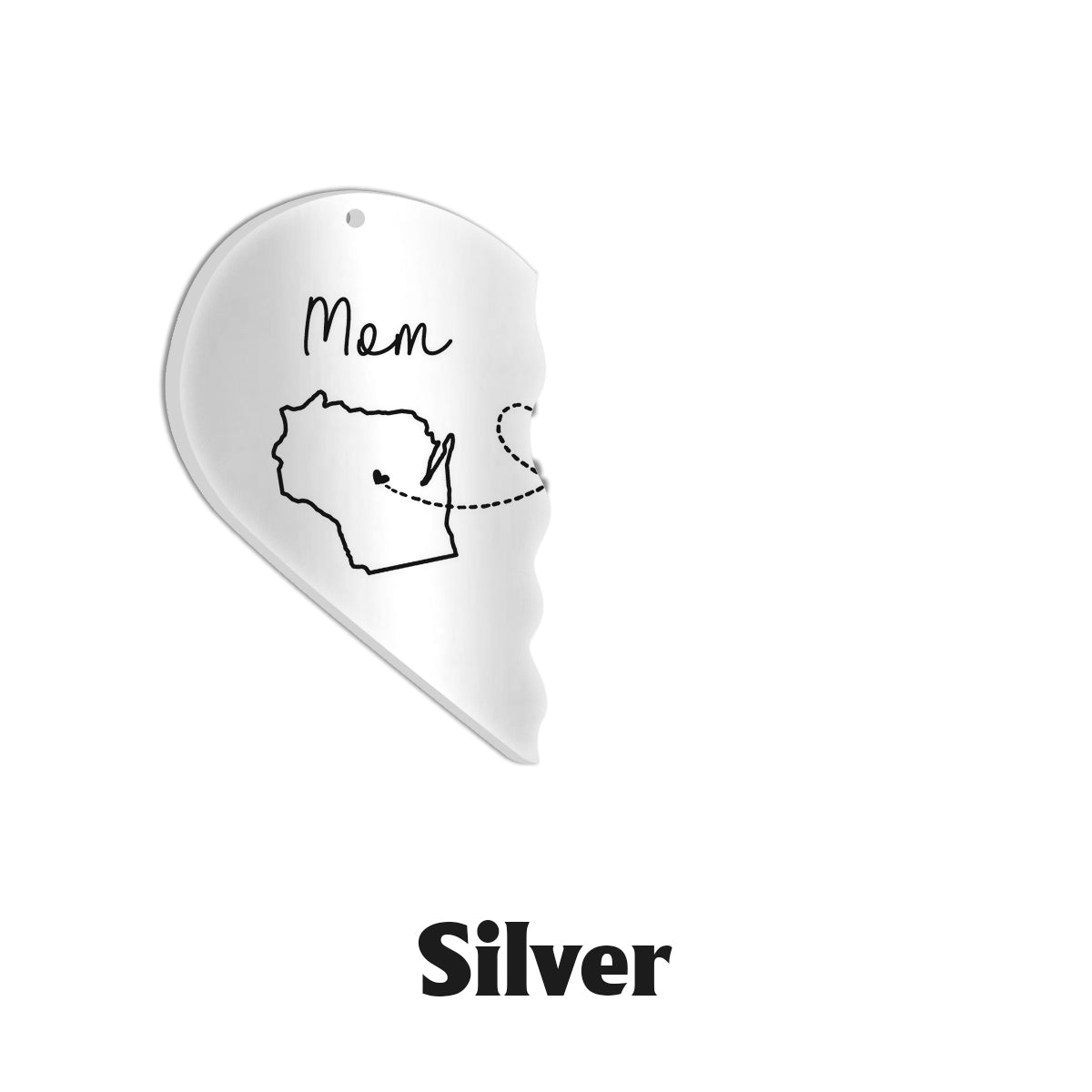 Des kilomètres de distance, mais un cœur proche - Collier pendentif personnalisé assorti pour maman