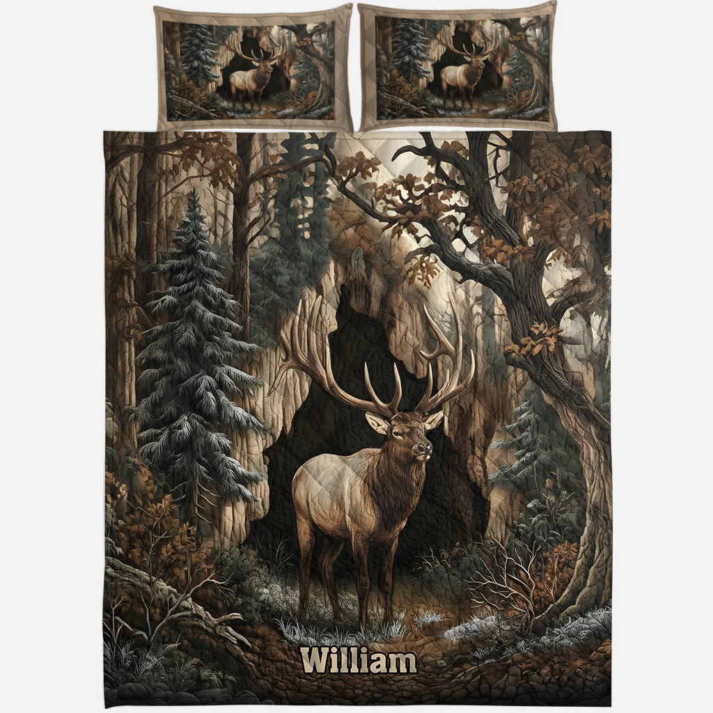 Perfect Gift For Hunting Lovers - Personalized Hunting Quilt Set