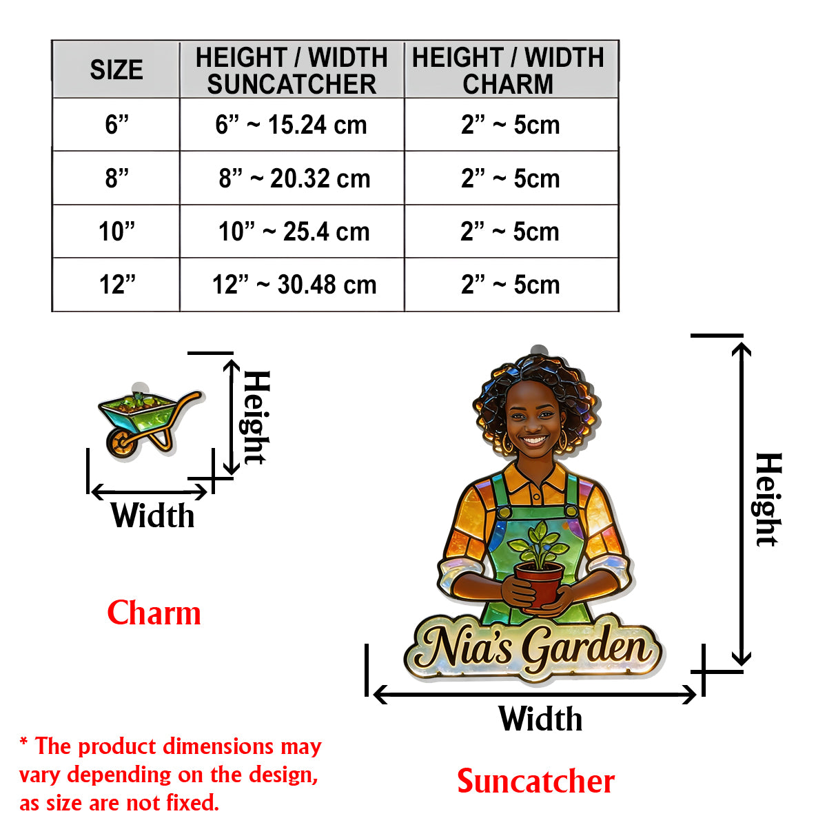 Photo Personnalisée - Attrape-Soleil de Jardin Suspendu Personnalisé Avec Charms