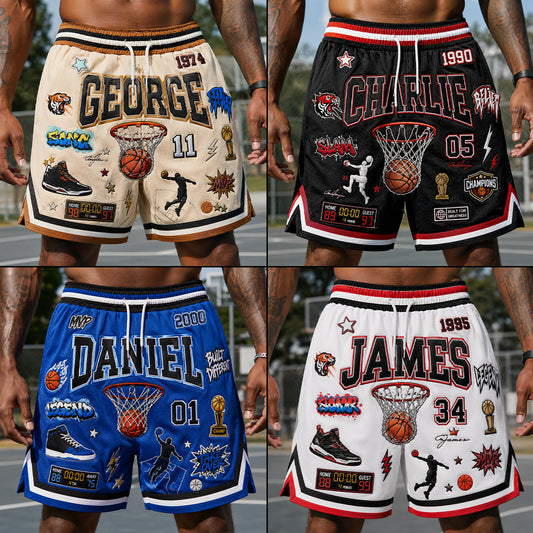 Amour du Basket - Shorts de Basketball Personnalisés pour Hommes