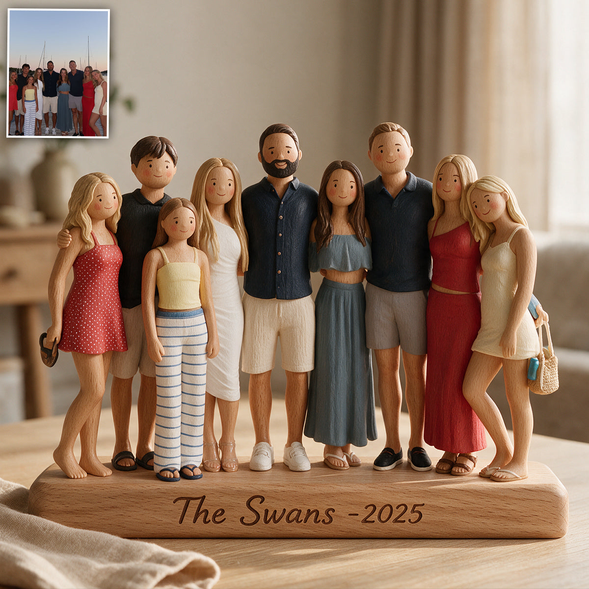 Happy Family - Personalized Family Custom Shaped Wood Plaque