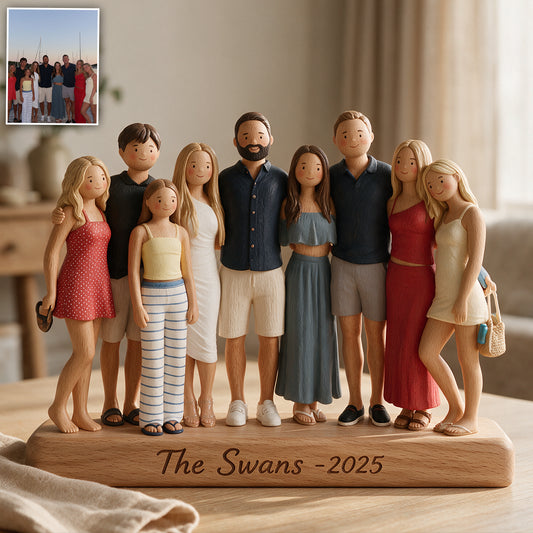 Happy Family - Personalized Family Custom Shaped Wood Plaque