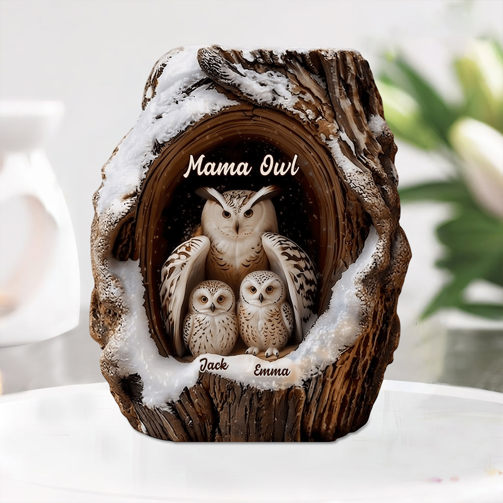 Owl Family - Personalized Owl Custom Shaped Acrylic Plaque