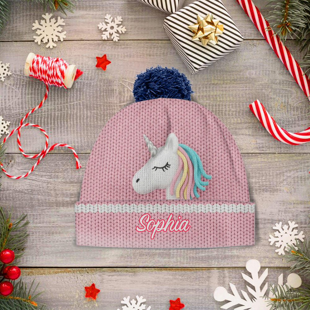 Magnifique licorne - Bonnet enfant personnalisé