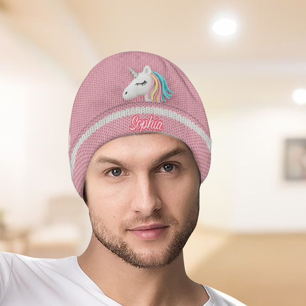 Magnifique licorne - Bonnet enfant personnalisé