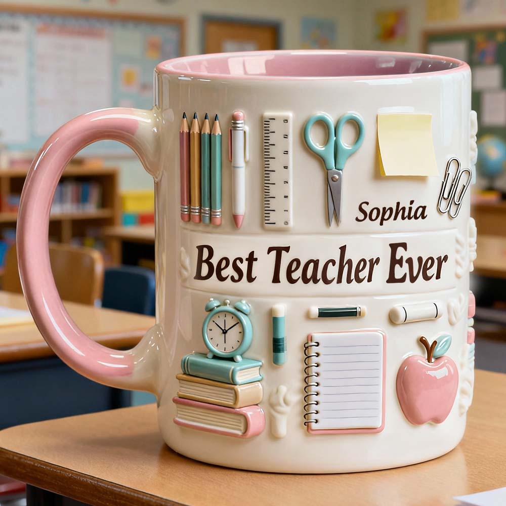 Meilleur professeur du monde - Mug et sous-verre personnalisés « Meilleur professeur »