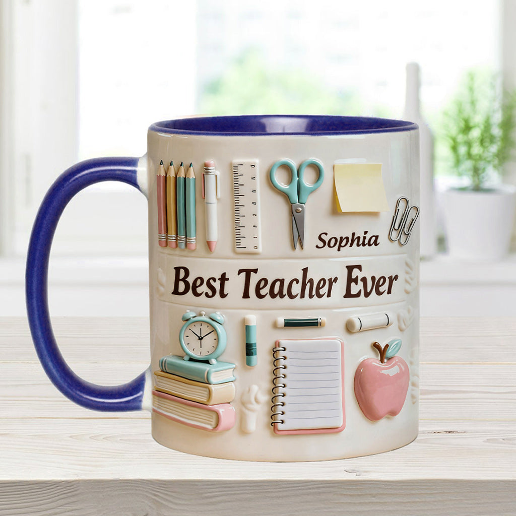 Meilleur professeur du monde - Mug et sous-verre personnalisés « Meilleur professeur »