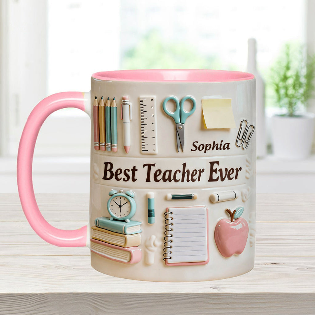 Meilleur professeur du monde - Mug et sous-verre personnalisés « Meilleur professeur »