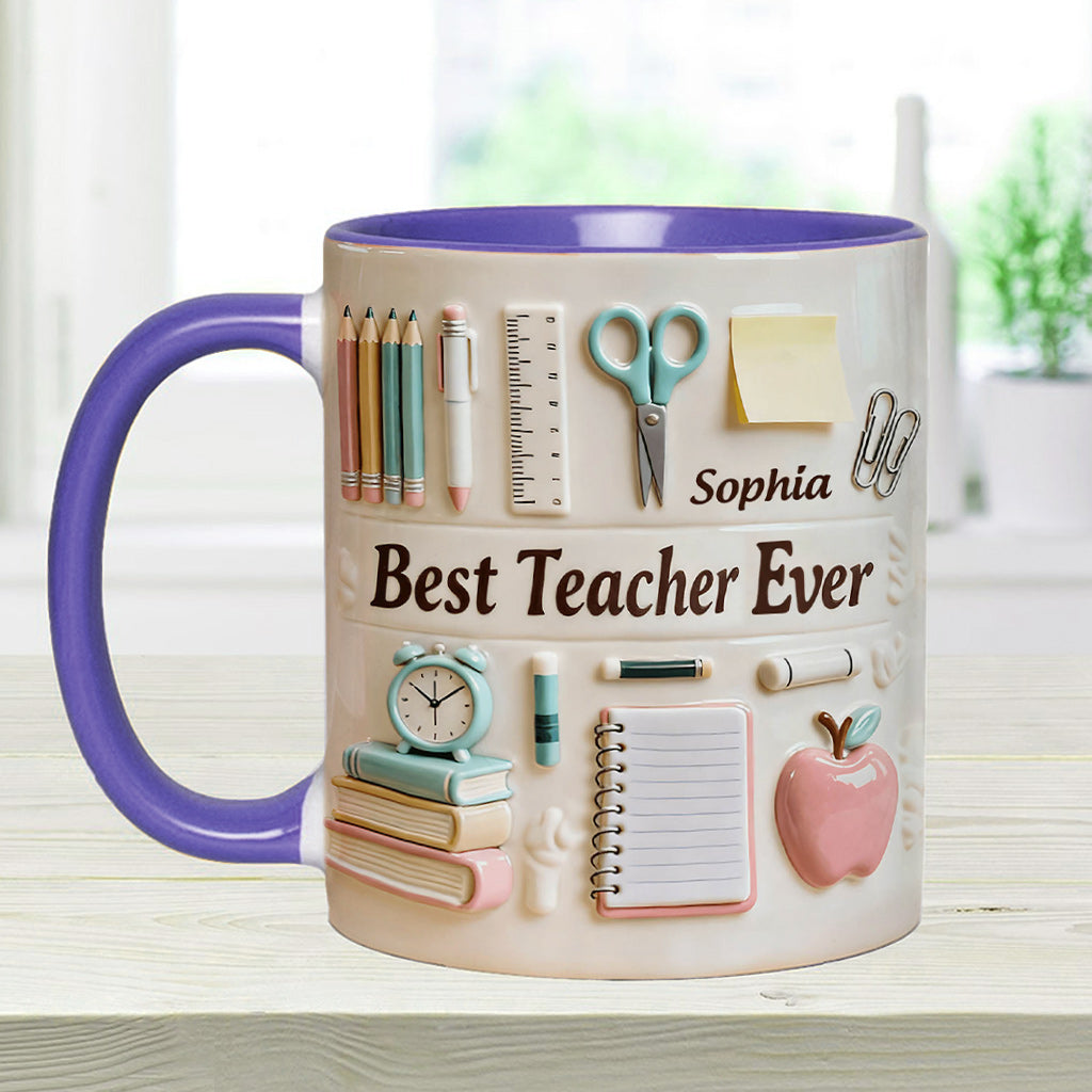 Meilleur professeur du monde - Mug et sous-verre personnalisés « Meilleur professeur »