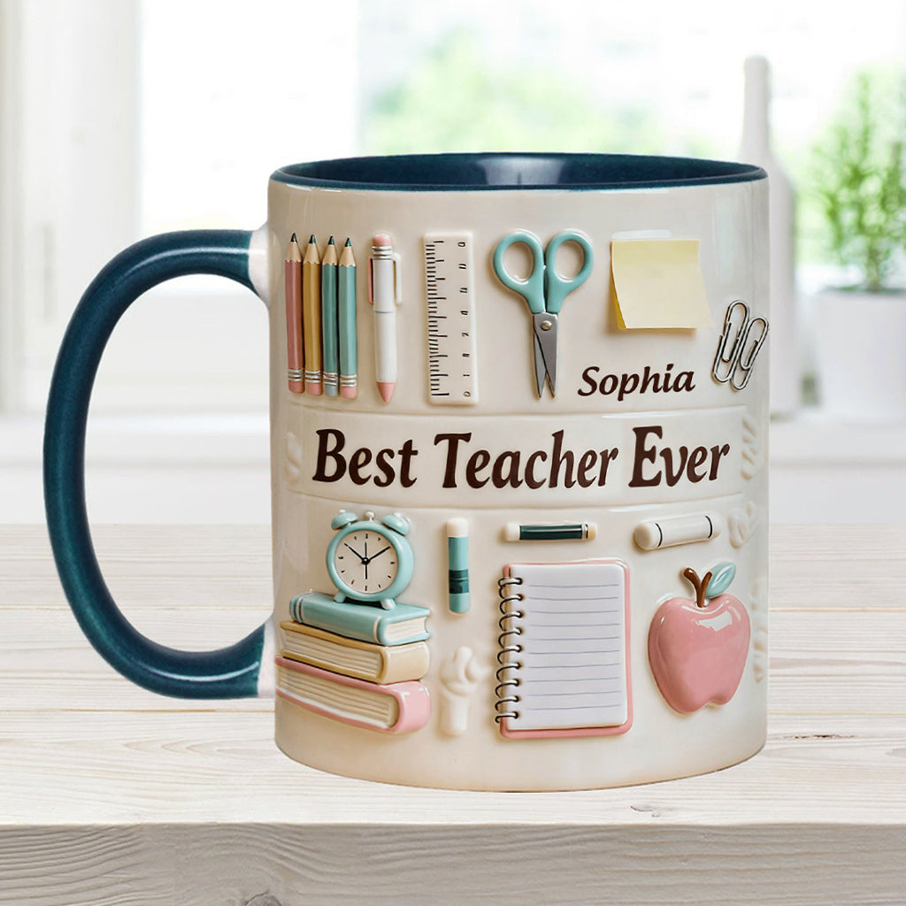 Meilleur professeur du monde - Mug et sous-verre personnalisés « Meilleur professeur »