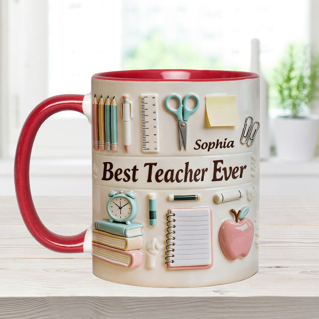 Meilleur professeur du monde - Mug et sous-verre personnalisés « Meilleur professeur »