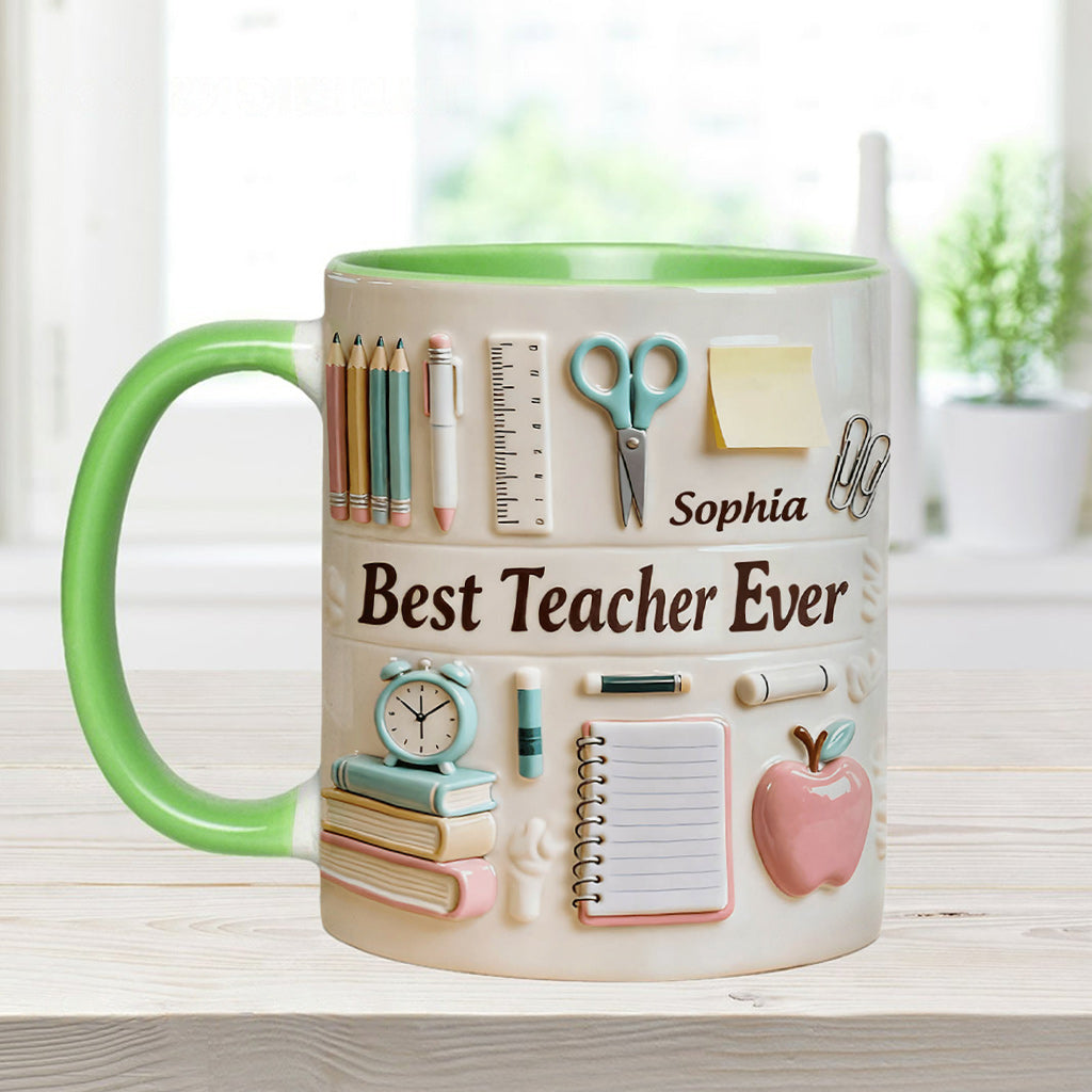 Meilleur professeur du monde - Mug et sous-verre personnalisés « Meilleur professeur »