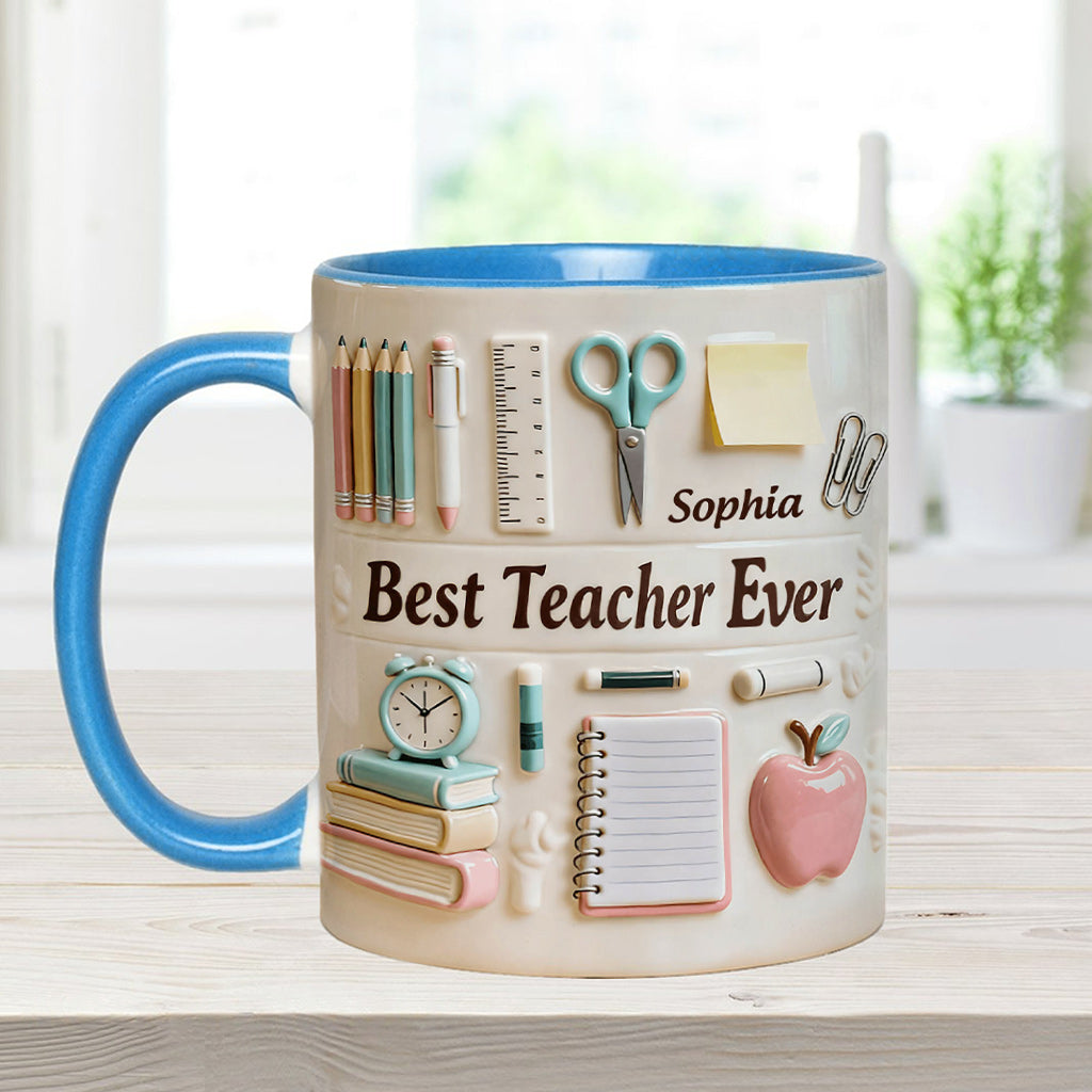 Meilleur professeur du monde - Mug et sous-verre personnalisés « Meilleur professeur »