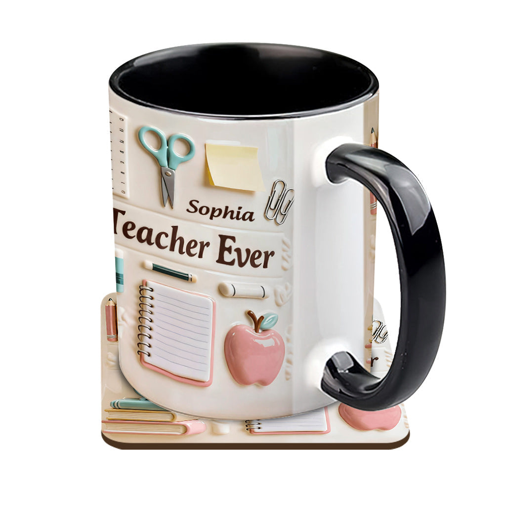 Meilleur professeur du monde - Mug et sous-verre personnalisés « Meilleur professeur »