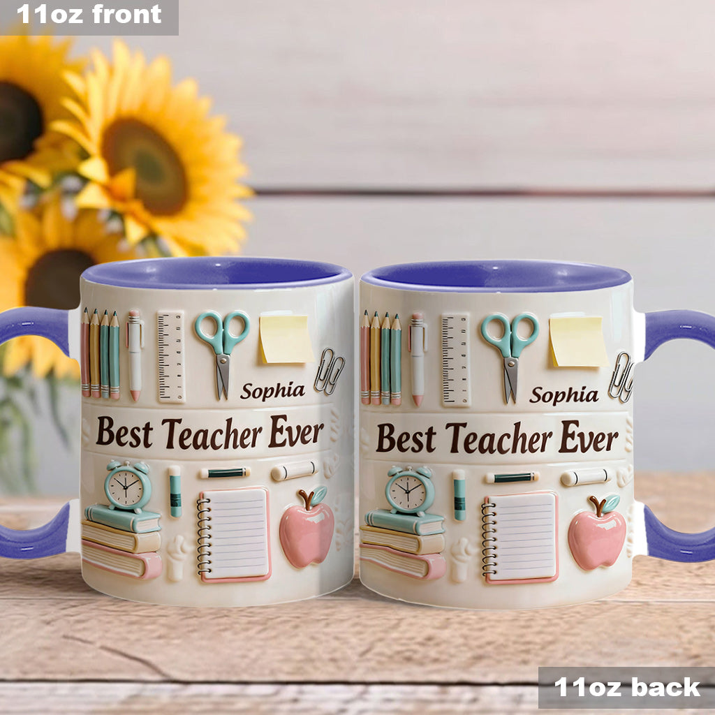 Meilleur professeur du monde - Mug et sous-verre personnalisés « Meilleur professeur »