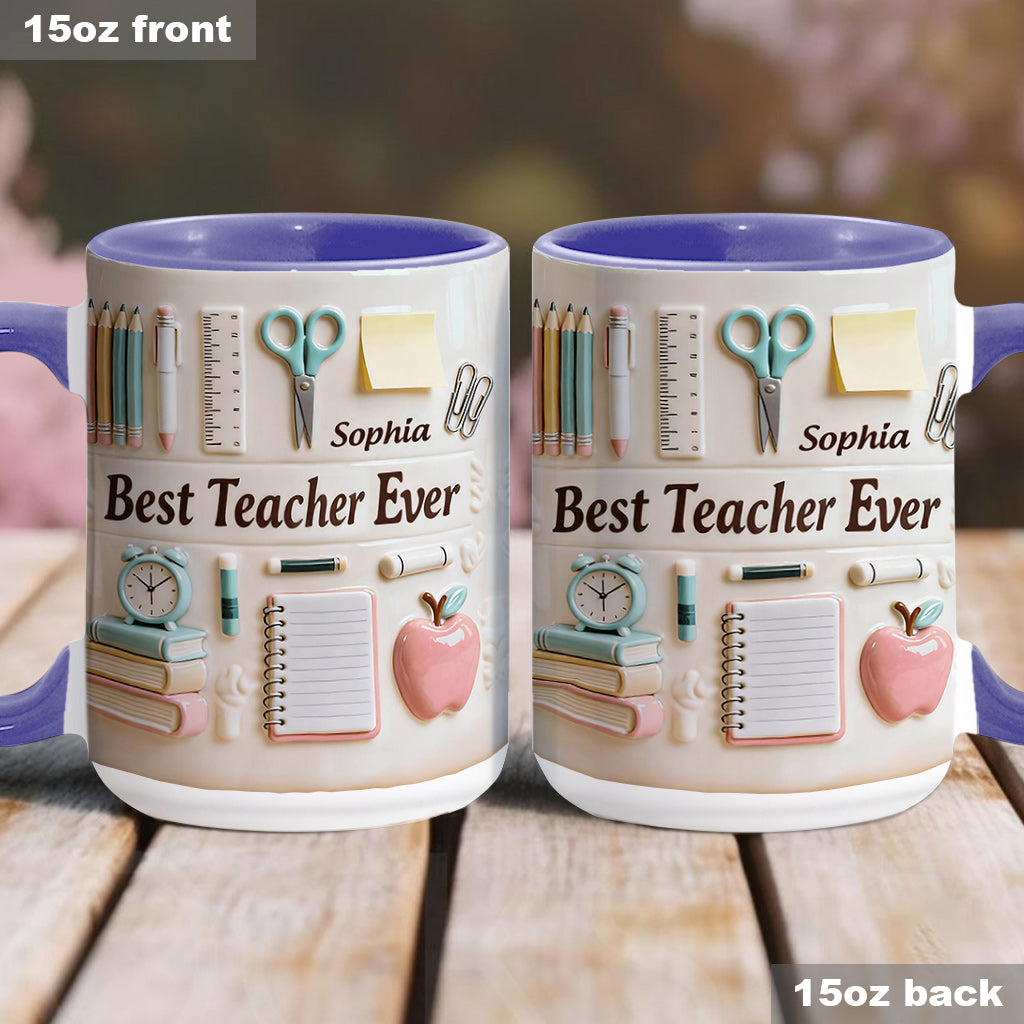 Meilleur professeur du monde - Mug et sous-verre personnalisés « Meilleur professeur »
