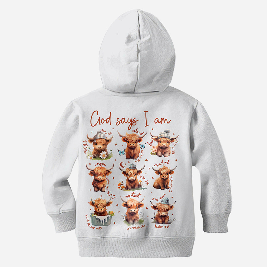 Dieu dit que je suis - T-shirt personnalisé « Vache des Highlands »
