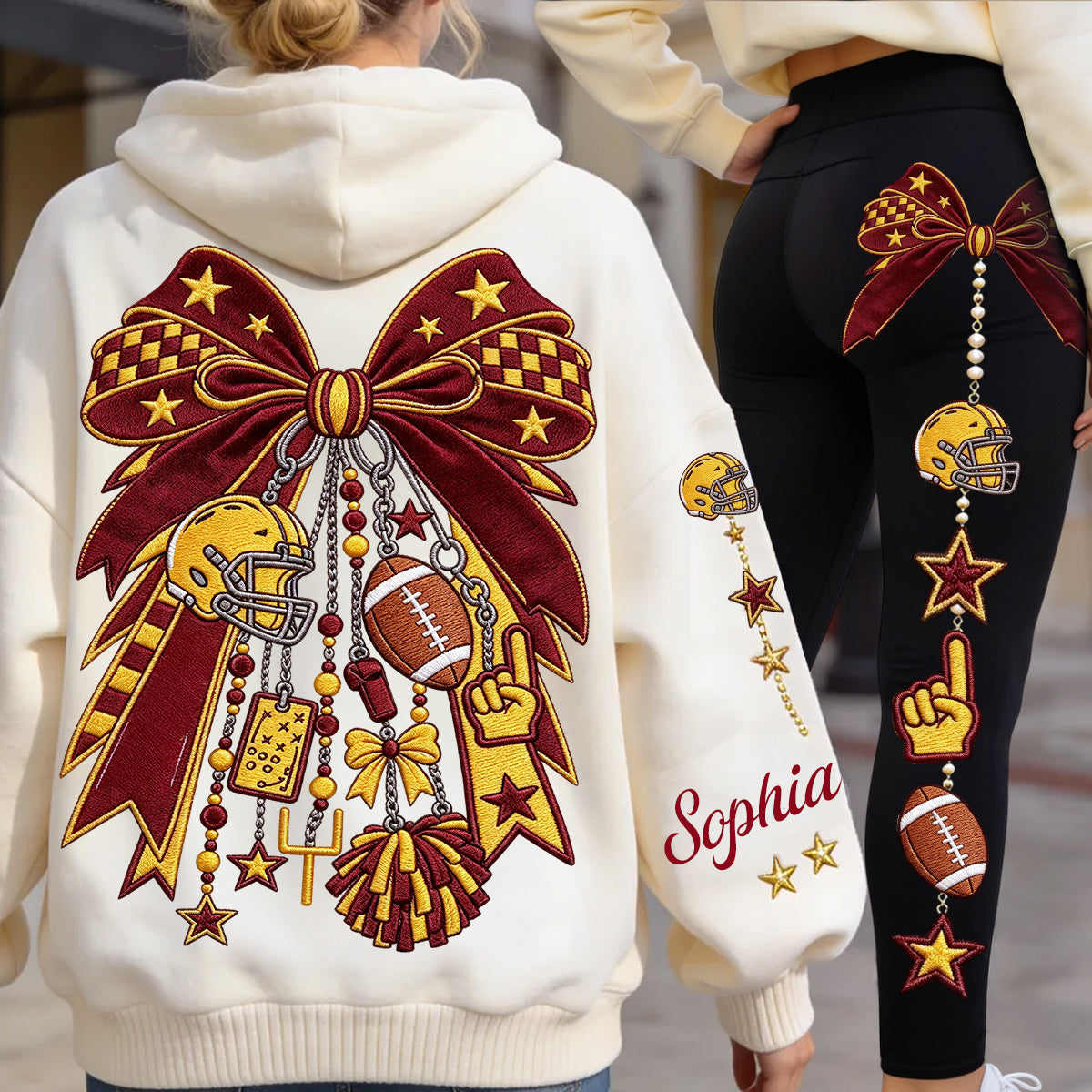Love Football - Personalized Football Hoodie and Leggings