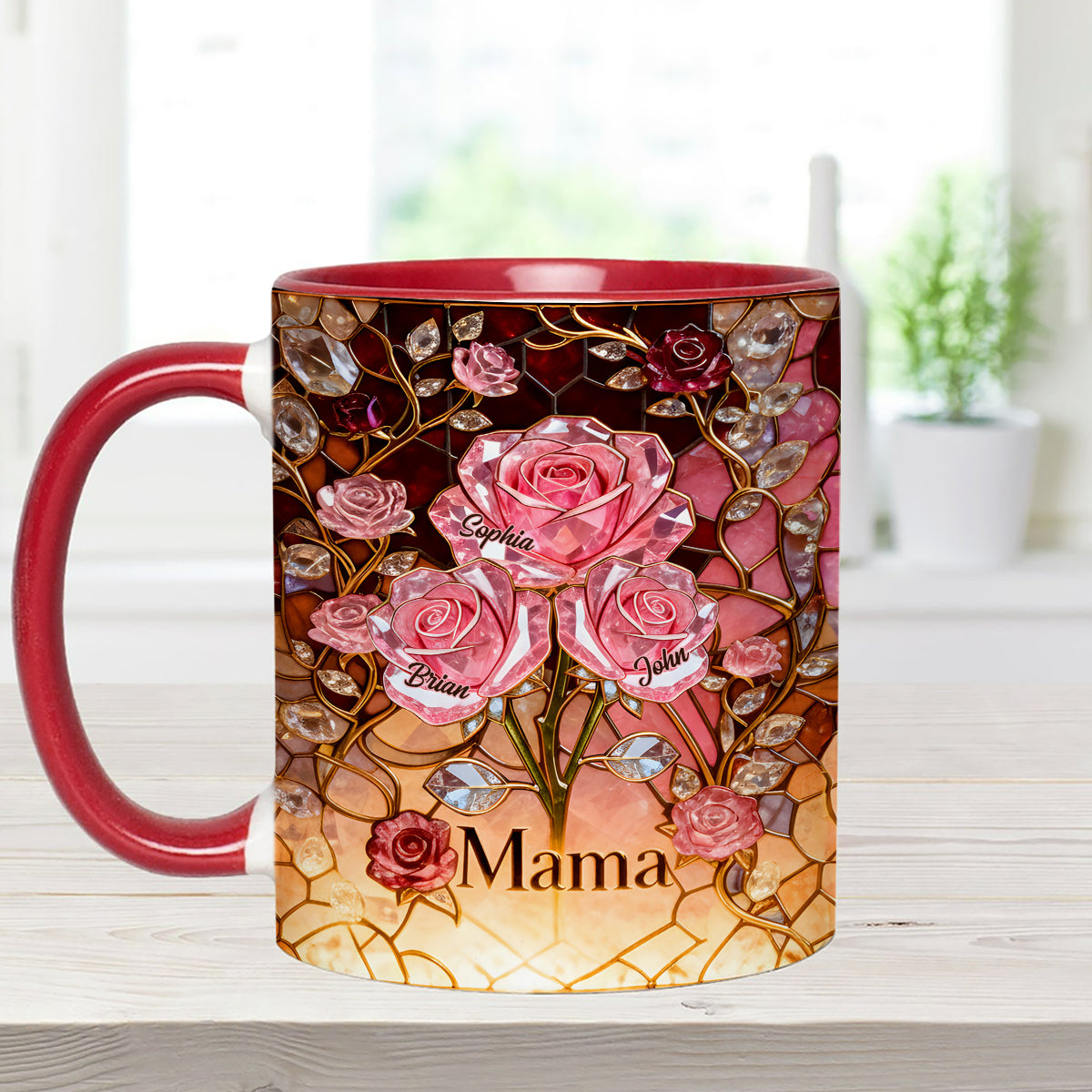I Love You Mom Nana Grandma - Personalized Mother Set Accent Mug with Acrylic Stirrers