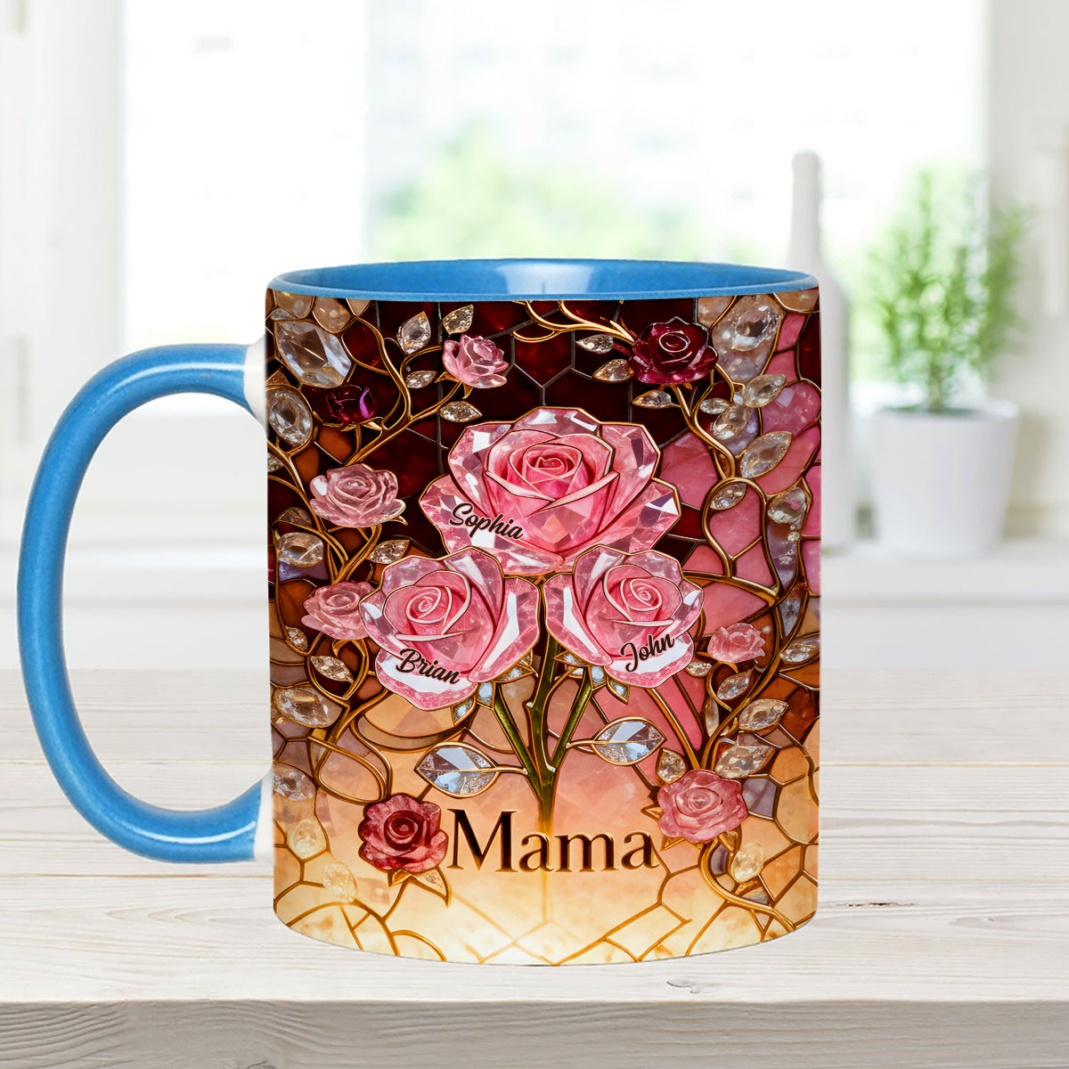 I Love You Mom Nana Grandma - Personalized Mother Set Accent Mug with Acrylic Stirrers
